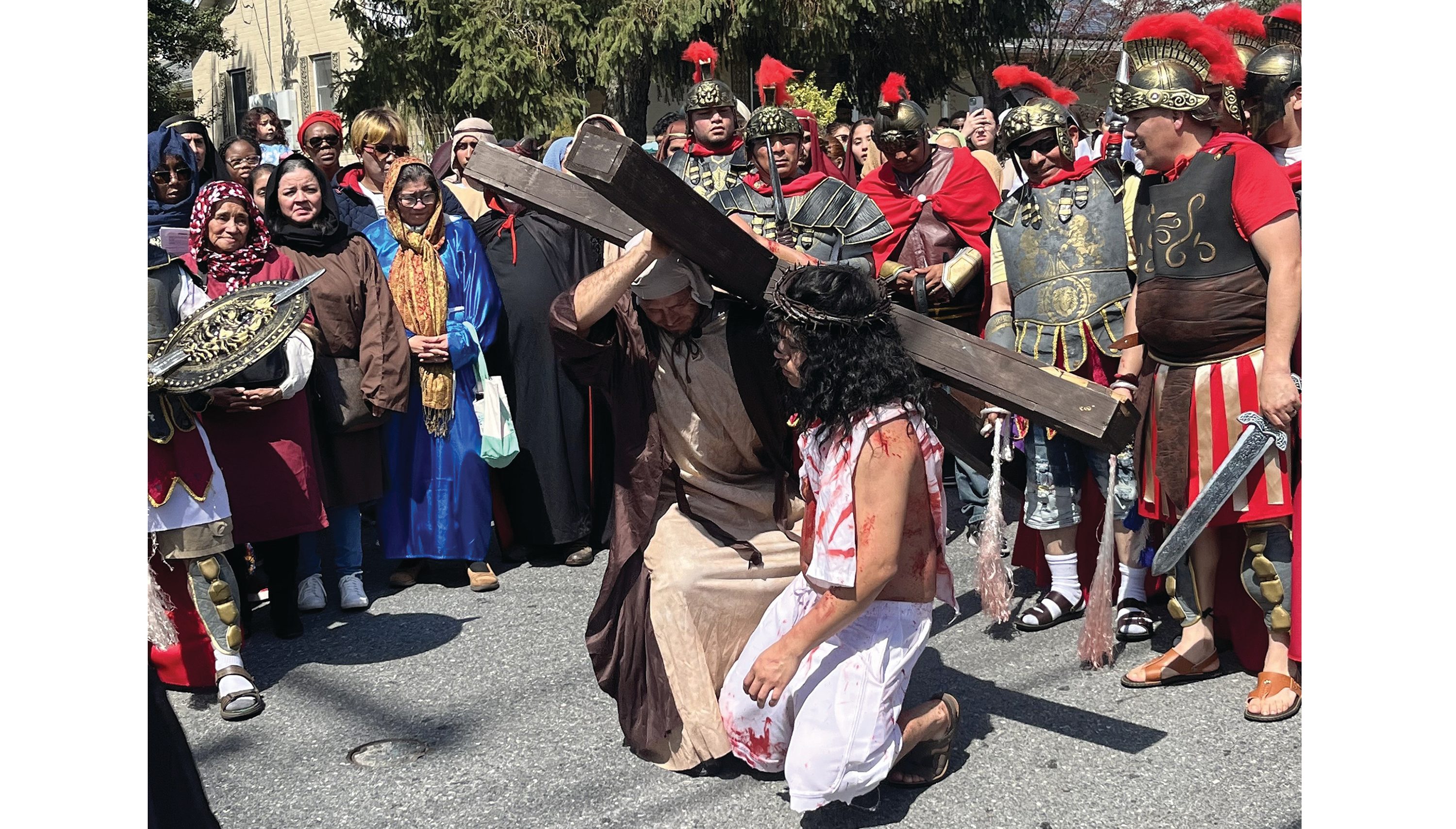 With dramatic Living Stations of the Cross, St. Martin’s parishioners experience Jesus’s Passion and death on Good Friday